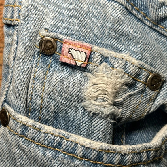 🌻 Mudd Y2K Vintage Distressed Crop Denim size 7 - Picture 5 of 8